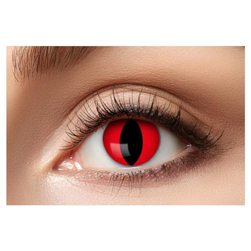 Eyecatcher 84063141-594 - Farbige Kontaktlinsen, 1 Paar, für 12 Monate, Rot, Karneval, Fasching, Halloween von Zoelibat