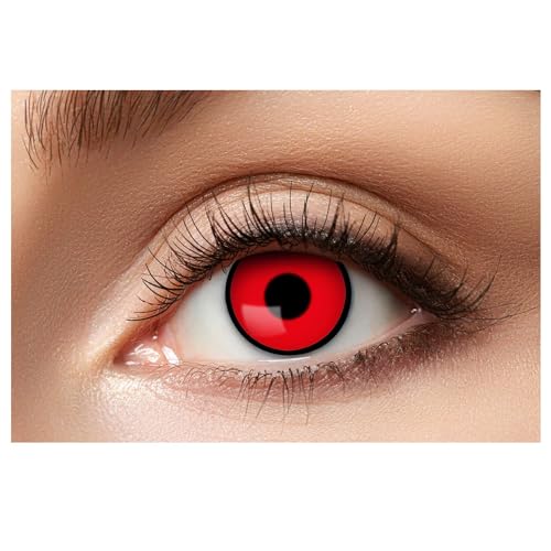 Eyecatcher 84063141-640 - Farbige Kontaktlinsen, 1 Paar, für 12 Monate, Rot, Karneval, Fasching, Halloween von Zoelibat