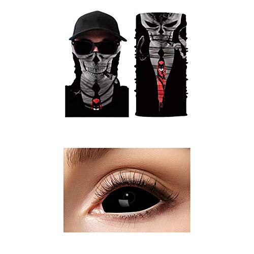 Zoelibat - Schlauchschal Skelett mit Kontaktlinsen für Halloween, Mottoparty, Karneval von Zoelibat