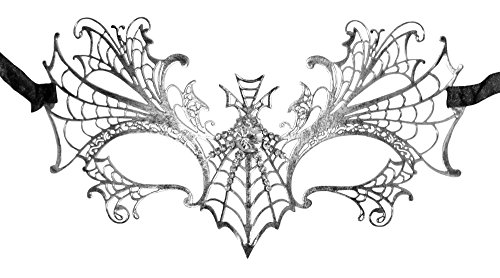Zoelibat Schmetterling Augenmaske Obsidia - Silber Antik mit Strasselementen - Zauberhafte Maskerade für Maskenball und Fasching von Zoelibat