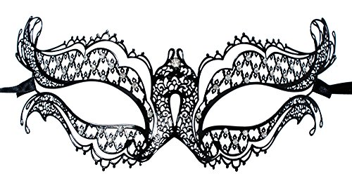 Zoelibat Schmetterlingsaugenmaske Aira aus Metall - Schwarz mit Strasselementen - Stilvolle Maskerade für Kostümball, Maskenball und Fasching Zoelibat Schmetterlingsaugenmaske Aira aus Metall - Schwarz mit Strasselementen - Stilvolle Maskerade für Kostümball, Maskenball und Fasching von Zoelibat