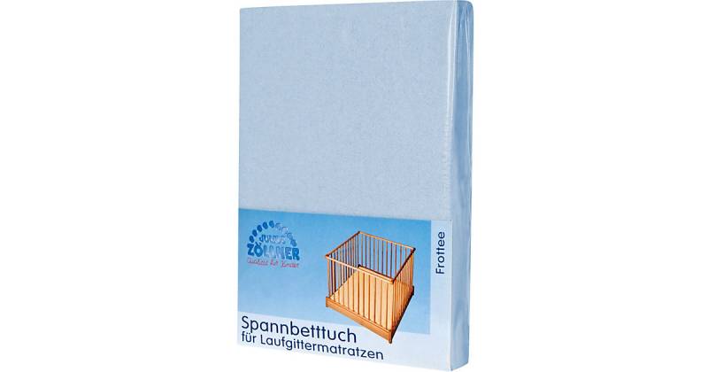 Spannbettlaken Laufgitter, Frottee, hellblau, 75 x 100 - 100 x 100 cm Gr. 95 x 95  Kinder von Zöllner