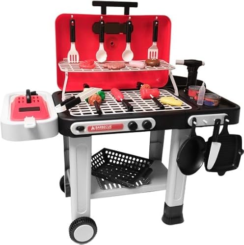 Zoem Spielzeug BBQ Set – Barbecue mit Licht, Sound und 35 Zubehörteilen – Elektrische Brandfunktion, Stoom und Arbeitsknöpfe Zoem Spielzeug BBQ Set – Barbecue mit Licht, Sound und 35 Zubehörteilen – Elektrische Brandfunktion, Stoom und Arbeitsknöpfe von Zoem Enterprise