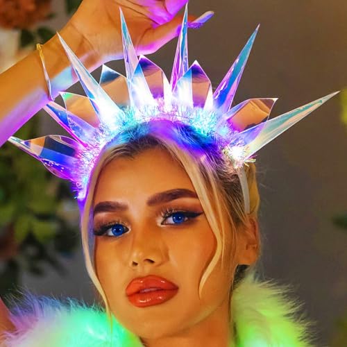 Zoestar Leuchtende Stirnbänder, LED-Göttin der Freiheit, Kronen-Stirnband, leuchtendes Nachtclub-Haarband, Party-Rave-Haarschmuck für Frauen und Mädchen Zoestar Leuchtende Stirnbänder, LED-Göttin der Freiheit, Kronen-Stirnband, leuchtendes Nachtclub-Haarband, Party-Rave-Haarschmuck für Frauen und Mädchen von Zoestar