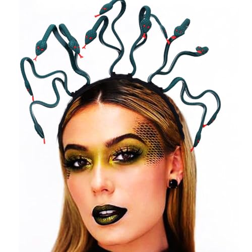Zoestar Medusa Schlangen-Stirnband, griechische Göttin, Kopfschmuck, Halloween-Kostüm, Haarreifen, ägyptische Verkleidung, Party, Haarschmuck für Damen und Mädchen (grün) von Zoestar