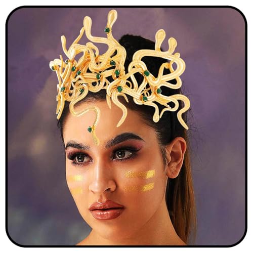 Zoestar Medusa Schlangenkrone Stirnband, goldene griechische Göttin, Kopfschmuck, Halloween-Verkleidung, Kopfschmuck, Karnevalsparty, Kostüm, Haarschmuck für Frauen Zoestar Medusa Schlangenkrone Stirnband, goldene griechische Göttin, Kopfschmuck, Halloween-Verkleidung, Kopfschmuck, Karnevalsparty, Kostüm, Haarschmuck für Frauen von Zoestar