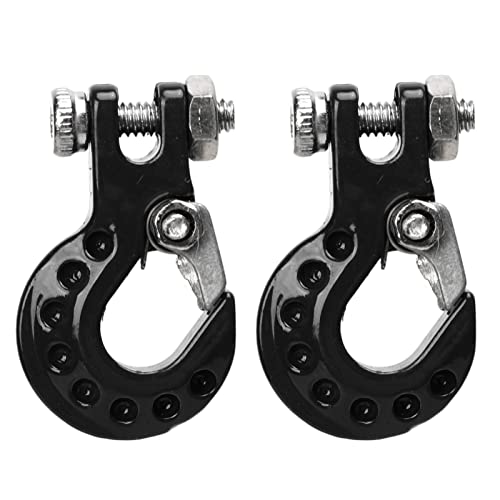 Zoeyilan 2 PCs RC Crawler Winch Hooks, Aluminiumlegierung Simulation Kletterwagen -Schlepphaken, Metallanhänger -Schlepphaken, für 1/10 RC Crawler Car, Cars Model Accessoire (Schwarz) von Zoeyilan