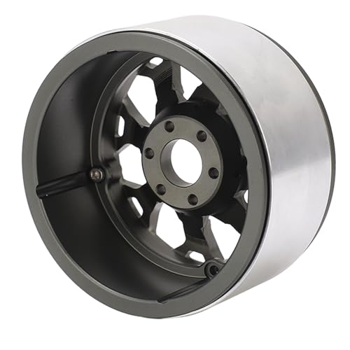 Zoeyilan 2.6 Inch Beadlock Wheels RC Wheel Rim Set, 4pcs Aluminum Alloy Tires Upgrades Accessories Rims for Axial RR10 90048 90018 90053 1/10 RC Crawlers Car (Black Silver) von Zoeyilan