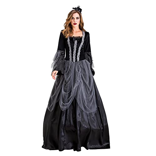 Zofedap Mittelalter Kleidung Damen Gothic Kleider Halloween Karneval Kostüm Vintage Hexenkostüm Partykleider Mittelalterliche Kleid Damen White Box Fantastisches Süße Gothic-Kleider in Übergröße von Zofedap
