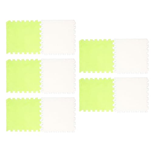 Zohisin 10pcs plüschschaum ineinandergreifende Bodenmatte weiche Anti -Schlupf -Schnittblock Dicke Schaumfliesen Fliesen Teppich in Minzgrün und Weiß (Fluorescent Green White) von Zohisin