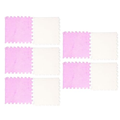 Zohisin 10pcs plüschschaum ineinandergreifende Bodenmatte weiche Anti -Schlupf -Schnittblock Dicke Schaumfliesen Fliesen Teppich in Minzgrün und Weiß (Purple White) von Zohisin