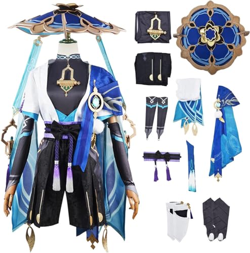 ZoikoM Genshin Impact Hiker Cosplay Kostüm Komplettset mit Hüten Genshin Scaramouche Cosplay Kostüm Balladeer Cosplay Kimono Halloween Karneval Party Bühnenkostüm von ZoikoM