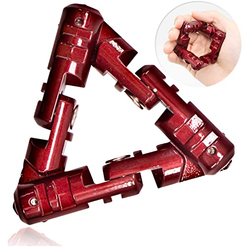 Zolunu Infinite Flip Fidget Toys, Metall Dreiecke Sensory Hand Fidget Spielzeug für Erwachsene Kinder Angst Stress Relief Spielzeug (Rot) von Zolunu