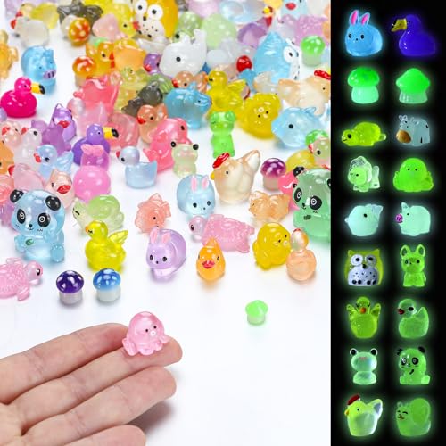 Zomiboo 150 Stück leuchtende Mini-Tiere aus Kunstharz, gemischt, sortiert, winzig, im Dunkeln leuchten, kleine Miniatur-Figuren zum Verstecken für Mikro-Landschaft, Feengarten, Aquarium Zomiboo 150 Stück leuchtende Mini-Tiere aus Kunstharz, gemischt, sortiert, winzig, im Dunkeln leuchten, kleine Miniatur-Figuren zum Verstecken für Mikro-Landschaft, Feengarten, Aquarium von Zomiboo