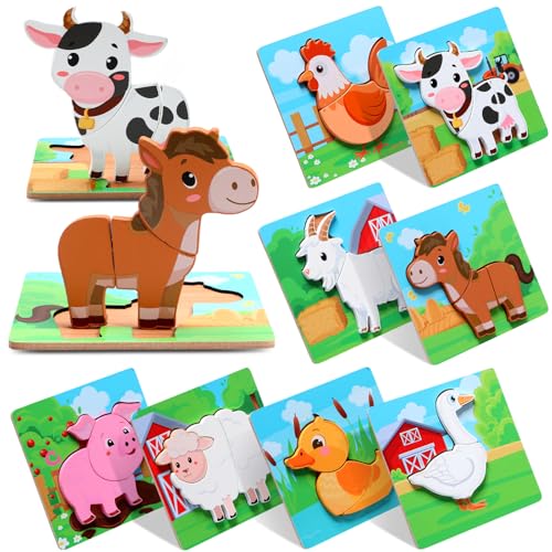 Zomiboo 8 Stück Kinder Bauernhof Holzpuzzle für Jungen und Mädchen im 1-3 Jahren Holztier Puzzle Bauernhoftieren Holzpuzzle für Kleinkinder Spiele Geschenk Lernspielzeug Kinderpuzzle Zomiboo 8 Stück Kinder Bauernhof Holzpuzzle für Jungen und Mädchen im 1-3 Jahren Holztier Puzzle Bauernhoftieren Holzpuzzle für Kleinkinder Spiele Geschenk Lernspielzeug Kinderpuzzle von Zomiboo