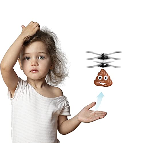 ZoneYan Fliegender Poop Spielzeug, Mini Drohne Kinder Fliegendes Spielzeug, Hubschrauber Spielzeug für Kinder, Fliegender Hubschrauber, Aufladen von Induktion Kinderspielzeug von ZoneYan