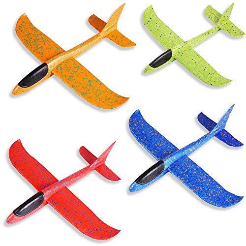 ZoneYan Segelflugzeug, 4 PCS Flugzeug Styropor, Flugzeug Werfen, Styroporflieger Kinder, Styropor Flugzeug, Werfen Fliegen Modell, Manuelles Werfen Spielzeug, Flugzeug Outdoor-Sportarten Spielzeug von ZoneYan