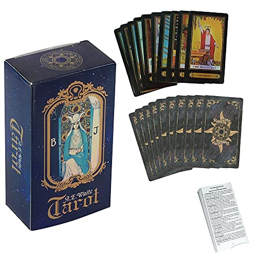 ZoneYan Tarot Karten, Tarotkarten Set, Knight Tarot, Waite Tarot Deck, Tarotkarten für Anfänger, Tarot Karten Vintage Reite, Tarot Zukunft Erzählen Spielkarten Set, 78 Karten Tarot Deck von ZoneYan