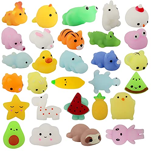 ZoneYan 29 Stück Mini Kawaii Squishy, Squishy Kawaii Tiere und Obst, Mochi Squeeze Toys, Kawaii Squishy Spielzeug, Anti Stress Spielzeug Squishy Set, Super Weich, 29 Verschiedene Zufallsstile von ZoneYan