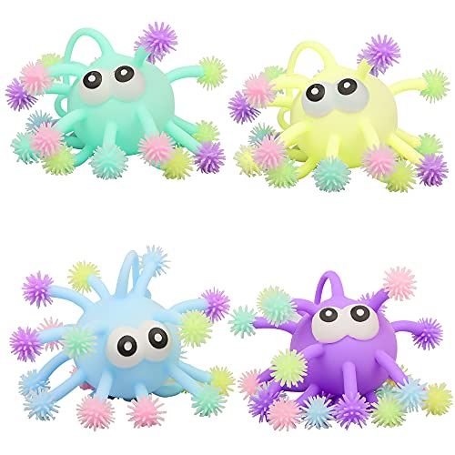 ZoneYan 4 Stücke Squeeze Bälle Spielzeug, Stress Relief Balls, Leuchtende Bälle, Stressabbau Bälle, Dekompression Ball, Kneten Balls, Quetschbar Bälle (Gelegentliche Farbe) von ZoneYan