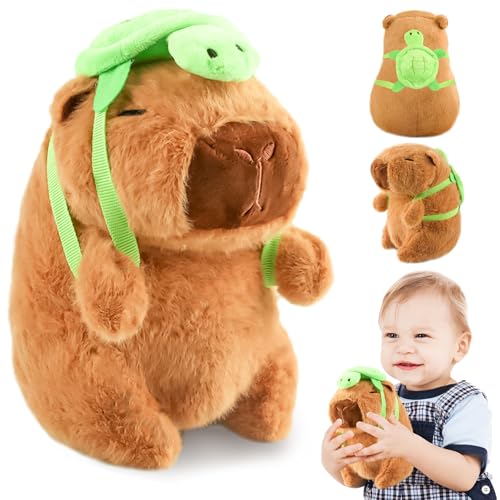 ZoneYan Capybara Plüschtier, 23cm Capybara Kuscheltier mit Schildkrötenrucksack, Niedlichen Capybara Plushies, Super Weiche Gefüllte Capybara Stofftier, Geburtstags Geschenk für Kinder ZoneYan Capybara Plüschtier, 23cm Capybara Kuscheltier mit Schildkrötenrucksack, Niedlichen Capybara Plushies, Super Weiche Gefüllte Capybara Stofftier, Geburtstags Geschenk für Kinder von ZoneYan