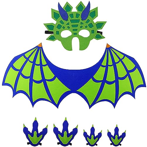 ZoneYan Dinosaurier Kostüm Kinder, Dinosaurier-Flügel-Kostüm, Kinder Dinosaurier-Flügel-Set, Dino Kostüm, Drachenumhang für Kinder, Karneval, Party, Cosplay-Zubehör, Halloween (Alter 3–10) von ZoneYan