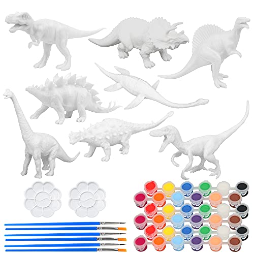 ZoneYan Dinosaurier Malset für Kinder, 3D Dinosaurier Spielzeug Malsets, Tierfiguren zum Bemalen, Malen Sie Ihr Eigenes Dino, für Jungen und Mädchen (Dinosaurier-Kit) von ZoneYan