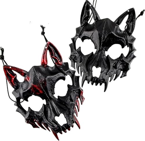 ZoneYan Halloween Wolf Maske, 2 Stück - Therian, Horror, Samurai, Werwolf Knochen Halbmaske - Dekorative Masken für Erwachsene ZoneYan Halloween Wolf Maske, 2 Stück - Therian, Horror, Samurai, Werwolf Knochen Halbmaske - Dekorative Masken für Erwachsene von ZoneYan