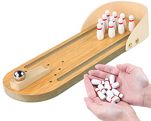 ZoneYan Mini Bowling Set, Bowling Set aus Holz, Bowling Spiel für Kinder und Erwachsen, Bowling Spielzeug, Tisch Bowling Set, Lernspielzeug, Druck Abbauen, Für Heim- und Bürotische ZoneYan Mini Bowling Set, Bowling Set aus Holz, Bowling Spiel für Kinder und Erwachsen, Bowling Spielzeug, Tisch Bowling Set, Lernspielzeug, Druck Abbauen, Für Heim- und Bürotische von ZoneYan