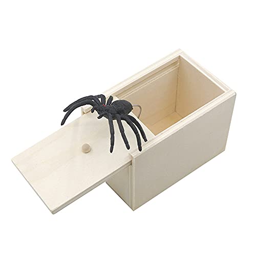 ZoneYan Streich Spinne, Spinnen Prank Box, Holz Spinne Scare Box, Scherzartikel, Prank Artikel, Überraschungsgeschenke für Kinder und Erwachsene von ZoneYan