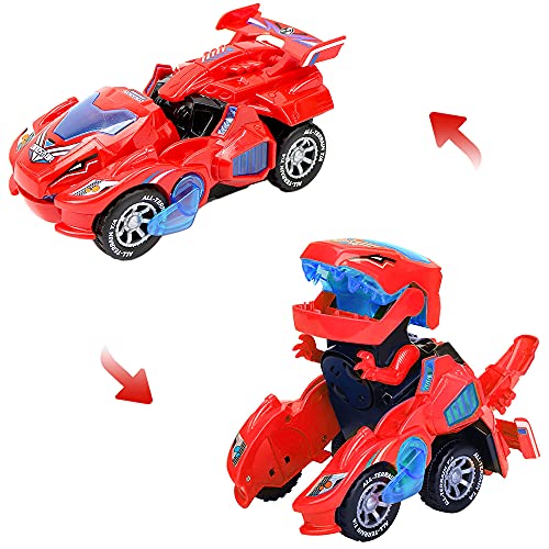 ZoneYan Transformers Dinosaurier Spielzeug, Verwandeln Led Dinosaurier Autos, Autospielzeug Mit Musikfunktion, Geeignet Für Geburtstagsgeschenke Für Jungen Und Mädchen von ZoneYan