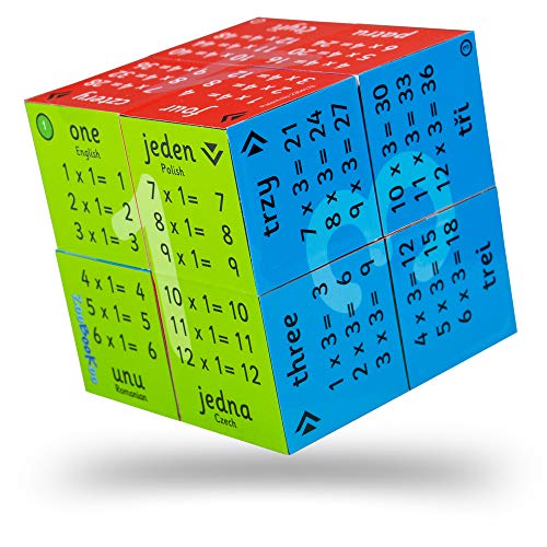 ZooBooKoo Bildungs ??1 bis 12 Multiplikation Tabellen Cubebook (Englisch, Polnisch, Rumänisch und Tschechisch) von ZooBooKoo