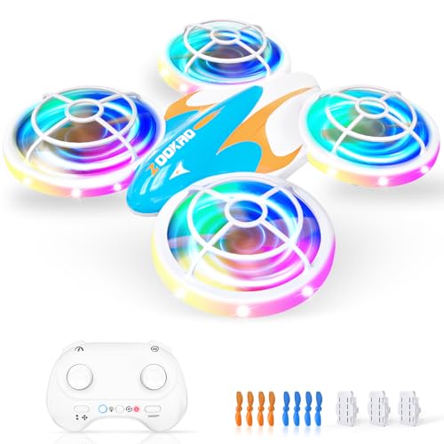 Zookao Mini Drohne für Kinder Spielzeug ab 6+ Jahre, Weihnachten Geburtstags Geschenke für Kinder Ferngesteuertes RC Flugzeug Mini Drone für Kinder und Anfänger Quadrocopter mit LED Lichter von Zookao