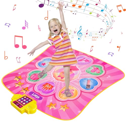Zookao Tanzmatte Kinder Spielzeug ab 2 3 4 5 6 7 8 Jahre Mädchen Junge, Geschenk Musikinstrumente für Kinder ab 2-8 Jahr Keyboard Klaviermatte für Kinder 2-8 Jahr Kinderspielzeug Musikmatte Tanzmatte von Zookao