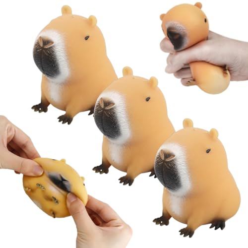 Capybara Anti Stress Spielzeug, Capybara Stressabbau Spielzeug gegen Angstzustände, Capybara Fidget Toy, Capybara Antistress Spielzeug, Geeignet für Kinder und Erwachsene (3 Stück) von Zorvayne