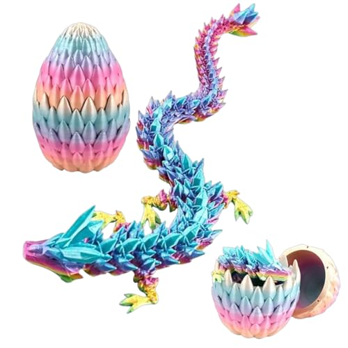 Zorvayne Drachenei Mit Drache 3D, 3D Gedruckter Drache, 3D Drache, Realistische Dracheneier Im Ei Gelenkiger Voll Beweglicher, Überraschungs Easter Dracheneier Wohnkultur (Bonbonfarben) von Zorvayne