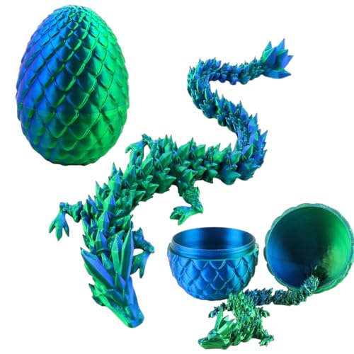 Zorvayne Drachenei Mit Drache 3D, 3D Gedruckter Drache, 3D Drache, Realistische Dracheneier Im Ei Gelenkiger Voll Beweglicher, Überraschungs Easter Dracheneier Wohnkultur (Strahlungsgrün) von Zorvayne
