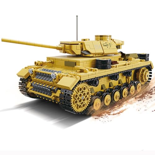 Zorwlodc Militär Panzer Deutsch III Panzer Bausteine Bausatz, Technik WW2 Panzer Deutschland Panzer mit Waffen und Soldaten, 1543 Teile, Kompatibel mit Lego Zorwlodc Militär Panzer Deutsch III Panzer Bausteine Bausatz, Technik WW2 Panzer Deutschland Panzer mit Waffen und Soldaten, 1543 Teile, Kompatibel mit Lego von Zorwlodc