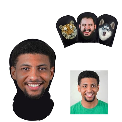 Zounghy Personalisierte lustige Maske mit Foto, Gesichtsmaske mit Bild/Logo oben, Neuheit Maske für Halloween, Uni von Zounghy