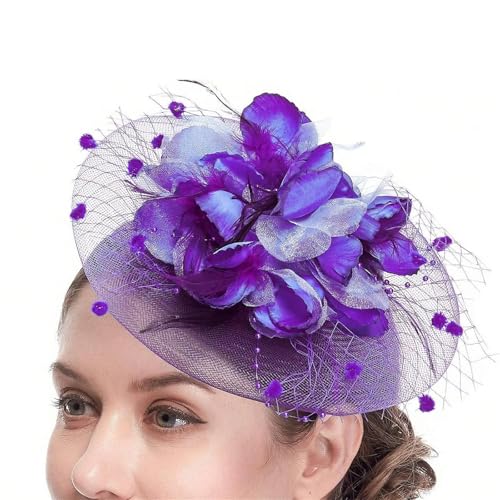 ZouoYYii Damen Fascinator Hut - Blume Feder Stirnband mit Haarspange Kentucky Derby Tee Party Hochzeit Cocktail Kopfbedeckung ZouoYYii Damen Fascinator Hut - Blume Feder Stirnband mit Haarspange Kentucky Derby Tee Party Hochzeit Cocktail Kopfbedeckung von ZouoYYii