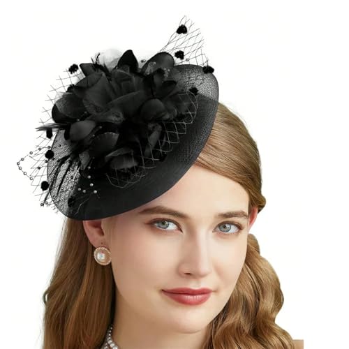 ZouoYYii Damen Fascinator Hut - Blume Feder Stirnband mit Haarspange Kentucky Derby Tee Party Hochzeit Cocktail Kopfbedeckung ZouoYYii Damen Fascinator Hut - Blume Feder Stirnband mit Haarspange Kentucky Derby Tee Party Hochzeit Cocktail Kopfbedeckung von ZouoYYii