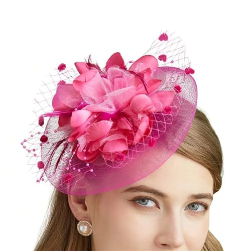 ZouoYYii Damen Fascinator Hut - Blume Feder Stirnband mit Haarspange Kentucky Derby Tee Party Hochzeit Cocktail Kopfbedeckung ZouoYYii Damen Fascinator Hut - Blume Feder Stirnband mit Haarspange Kentucky Derby Tee Party Hochzeit Cocktail Kopfbedeckung von ZouoYYii