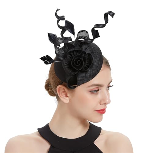 ZouoYYii Damen Fascinator Hut - Faltbares Zubehör Stirnband Braut Haarspange Kentucky Derby Cocktail Party Festival Hut ZouoYYii Damen Fascinator Hut - Faltbares Zubehör Stirnband Braut Haarspange Kentucky Derby Cocktail Party Festival Hut von ZouoYYii