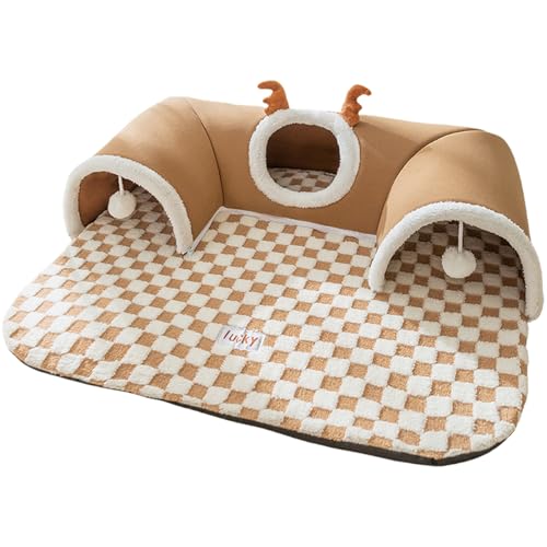 Cat Bed Tunnel, Play Tunnel Tent House, Warm Foldable Pet Shelter with Cushioned Interior for Indoor Outdoor, Wall-Corner, Cats and Small Dogs, 21.65x15.75 inches Cat Bed Tunnel, Play Tunnel Tent House, Warm Foldable Pet Shelter with Cushioned Interior for Indoor Outdoor, Wall-Corner, Cats and Small Dogs, 21.65x15.75 inches von Zqkimzi