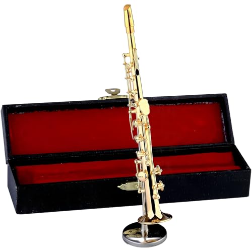 Miniatur -Saxophon - Plattiertes Messing Musical Collectible for Display, Geschenk mit Stand Case -Funktion, Puppenhauszubehör für Kinder, Erwachsene, Weihnachten, Geburtstag, glänzendes Gold, dekorat Miniatur -Saxophon - Plattiertes Messing Musical Collectible for Display, Geschenk mit Stand Case -Funktion, Puppenhauszubehör für Kinder, Erwachsene, Weihnachten, Geburtstag, glänzendes Gold, dekorat von Zqkimzi