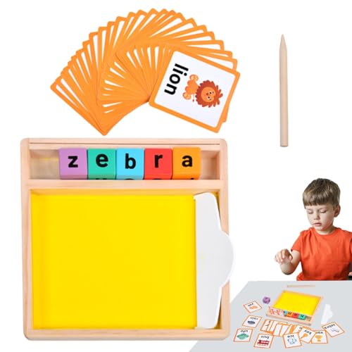 Sand Tray, Wooden Letter Matching Game, Formation Sand Writing Board, Educational Learning Toy for Kids, Preschool Alphabet & Number Tracing Tool, 23x3.7x23.2cm von Zqkimzi
