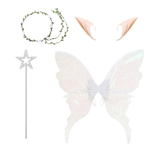 Zqkimzi Cosplay Schmetterlingsfee Outfit - Kostüm Für Damen Halloween Schmetterlingsfee Flügel,Elastische Verkleidungs-Accessoires Mit Blumenhaarreif Für Kinder Und Erwachsene Zqkimzi Cosplay Schmetterlingsfee Outfit - Kostüm Für Damen Halloween Schmetterlingsfee Flügel,Elastische Verkleidungs-Accessoires Mit Blumenhaarreif Für Kinder Und Erwachsene von Zqkimzi