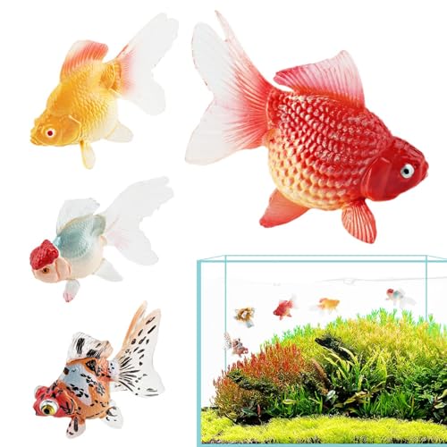 Zqkimzi Fake Fish, Realistic Swimming Fish Toy, Aquatic Pets Kids Teens Family Friends Pond Tanks Aquarium Decor Gift for Daughter Boys Grandma Son Girls Youth, 5x2.8x3.8cm von Zqkimzi