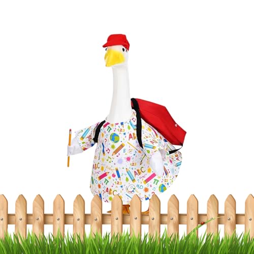 Zqkimzi Gänse Kostüm - 4-teiliges Rasen Gänse Bekleidungsset,Deko Figurenbekleidung 58 cm Für Rasen Garten Studio Kinder Schule Camping Terrasse Feiern von Zqkimzi