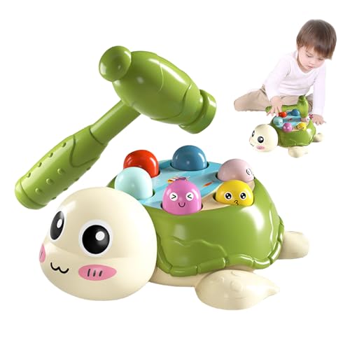 Zqkimzi Whack Mole Game, Turtle Hammering Pounding Toy Mallet, Interactive Developmental Playset Toddler, Fun Early Learning Game for Preschool Boys, 19.5x16x6.9cm von Zqkimzi